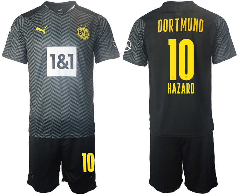 Men 2021-2022 Club Borussia Dortmund away black #10 Soccer Jersey->borussia dortmund jersey->Soccer Club Jersey